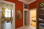 Hallway with the kitchen entrance (left)