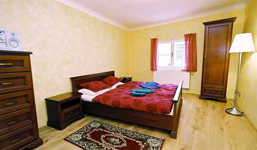 The bedroom in Prokopska apartment. Prokopska, an apartment offered by Prague Accommodations, is near to Prague’s Lesser Town Square or Malostranske Namesti.