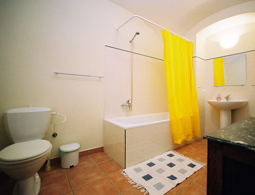 Bathroom of Vlasska 2. Vlasska 2, an apartment offered by Prague Accommodations, is close to Prague Castle and the Lesser Town Square.