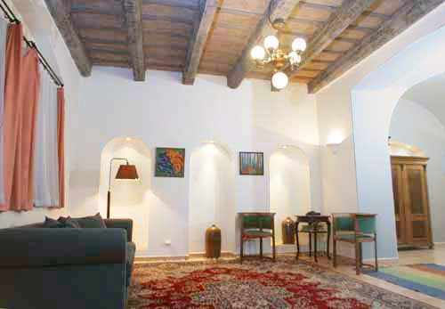 Living room of Vlasska 2. Vlasska 2, an apartment offered by Prague Accommodations, is close to Prague Castle and the Lesser Town Square.