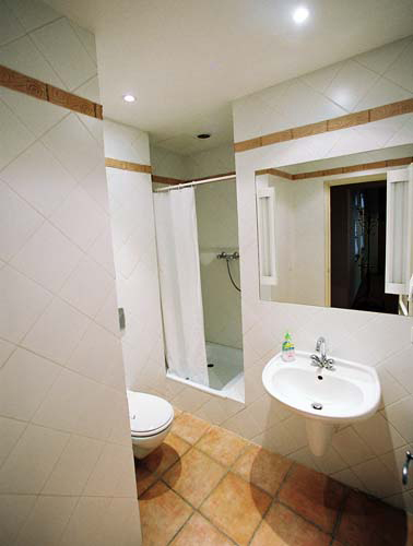 Front bathroom of Vlasska 6. Vlasska 6, an apartment offered by Prague Accommodations, is close to Prague Castle and the Lesser Town Square.