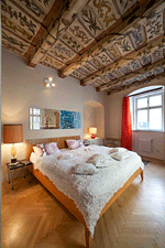 Main bedroom view with ceiling